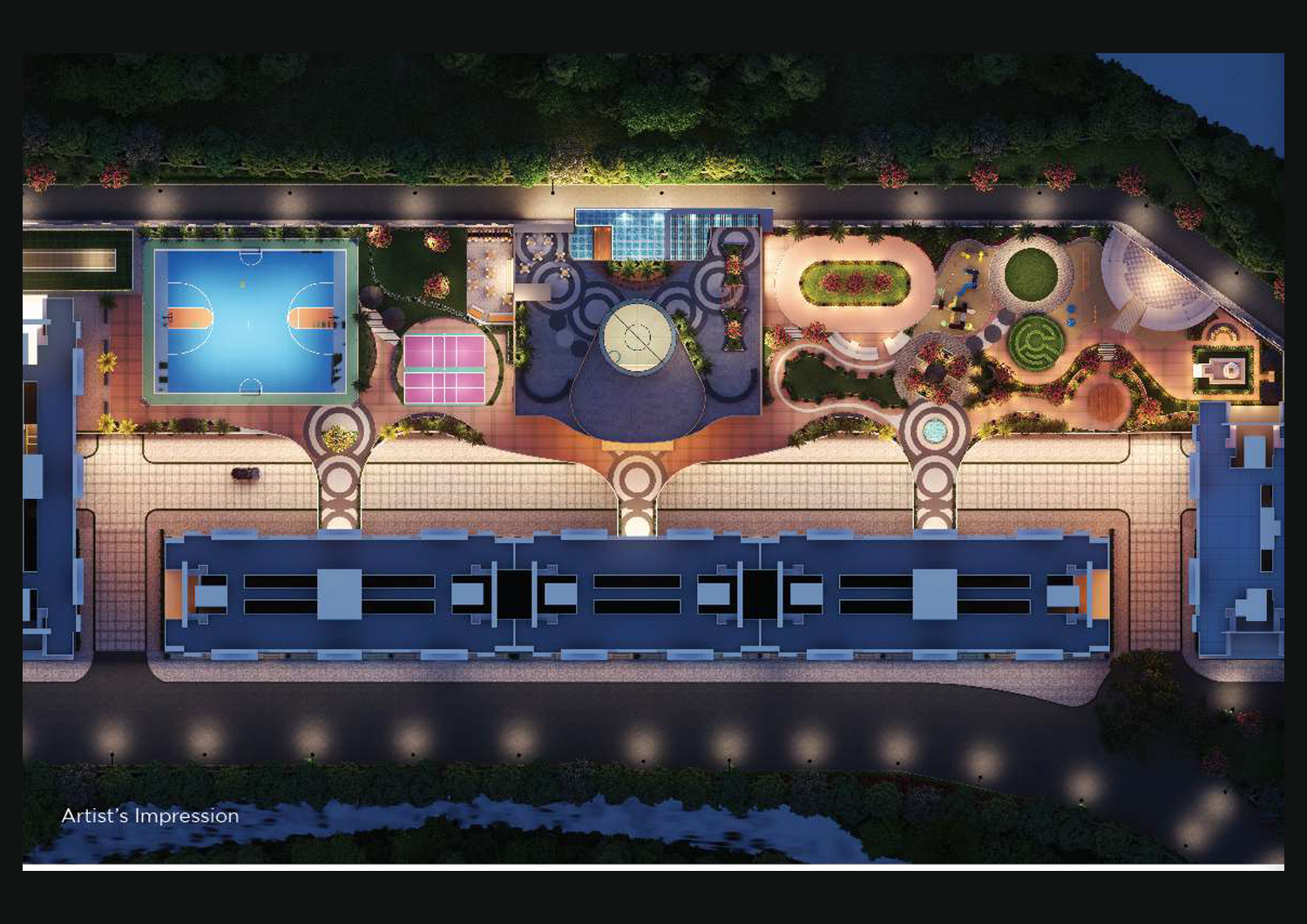 Artist's impression of amenities at Nivasa Green City Dombivli